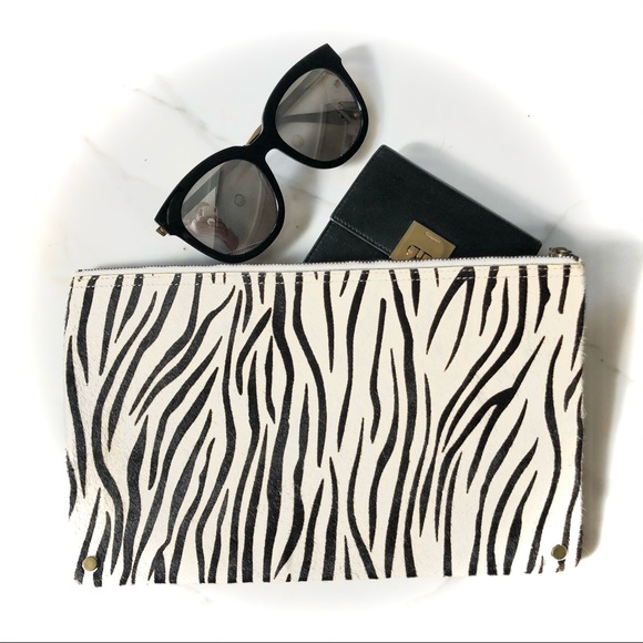 1937 Accessories Pony Hair Clutch Zebra Skin - Picture 1 of 9